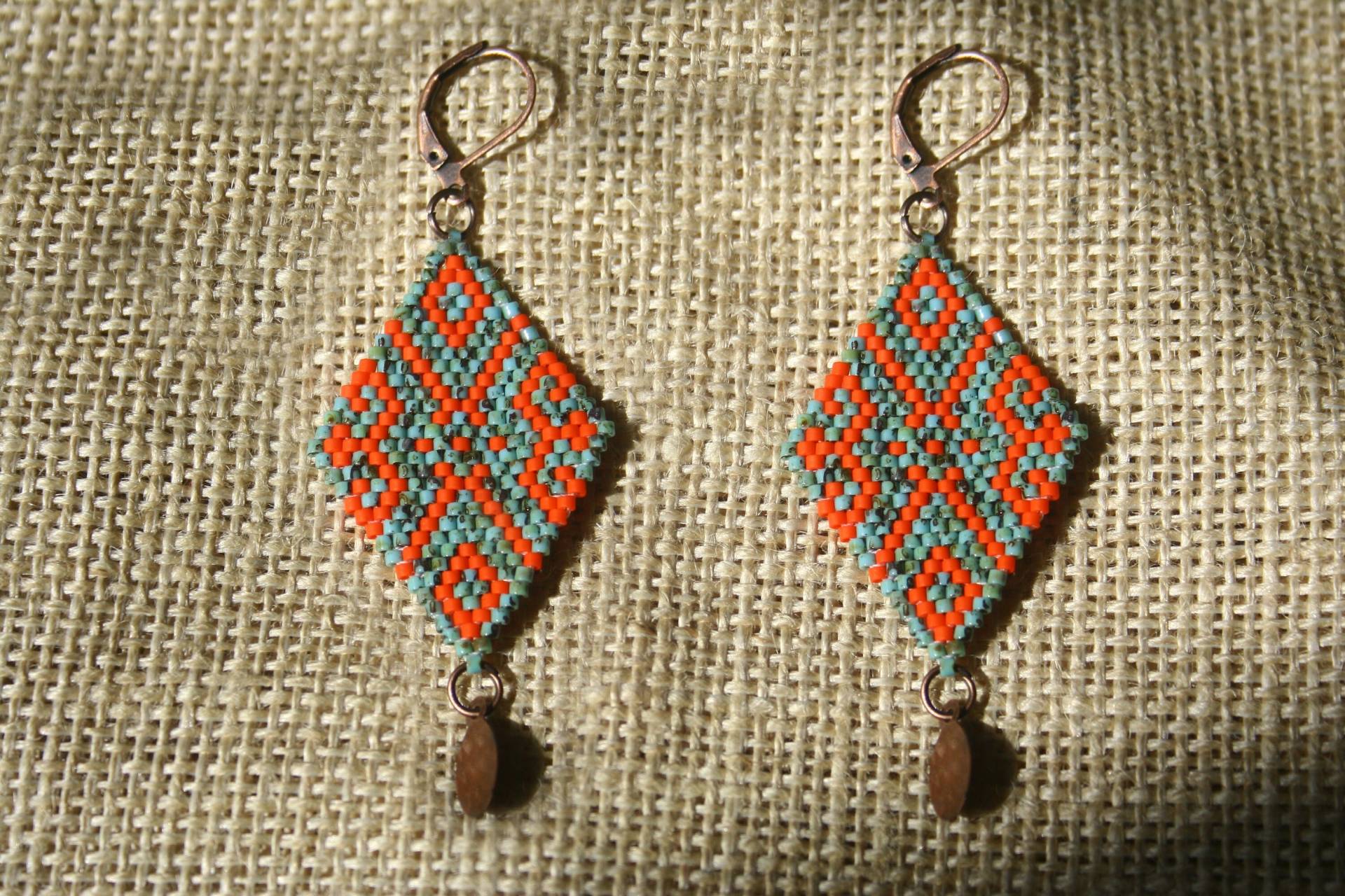 Miyuki Ohrringe Handgemacht Gewebt Delica Perlen Türkis Orange Funkelnde Ohrringe, Schmuck Für Frauen Ohrringe Miyuki Ohrringe Handgemacht Gewebt Delica Perlen Türkis Orange Funkelnde Ohrringe, Schmuck Für Frauen Ohrringe von TZCJewelry