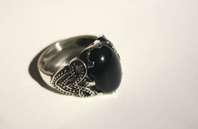 Onyx 925 Sterling Silber Herrenring | Herren Ringe Onyxstein Schwarzer von TZCJewelry