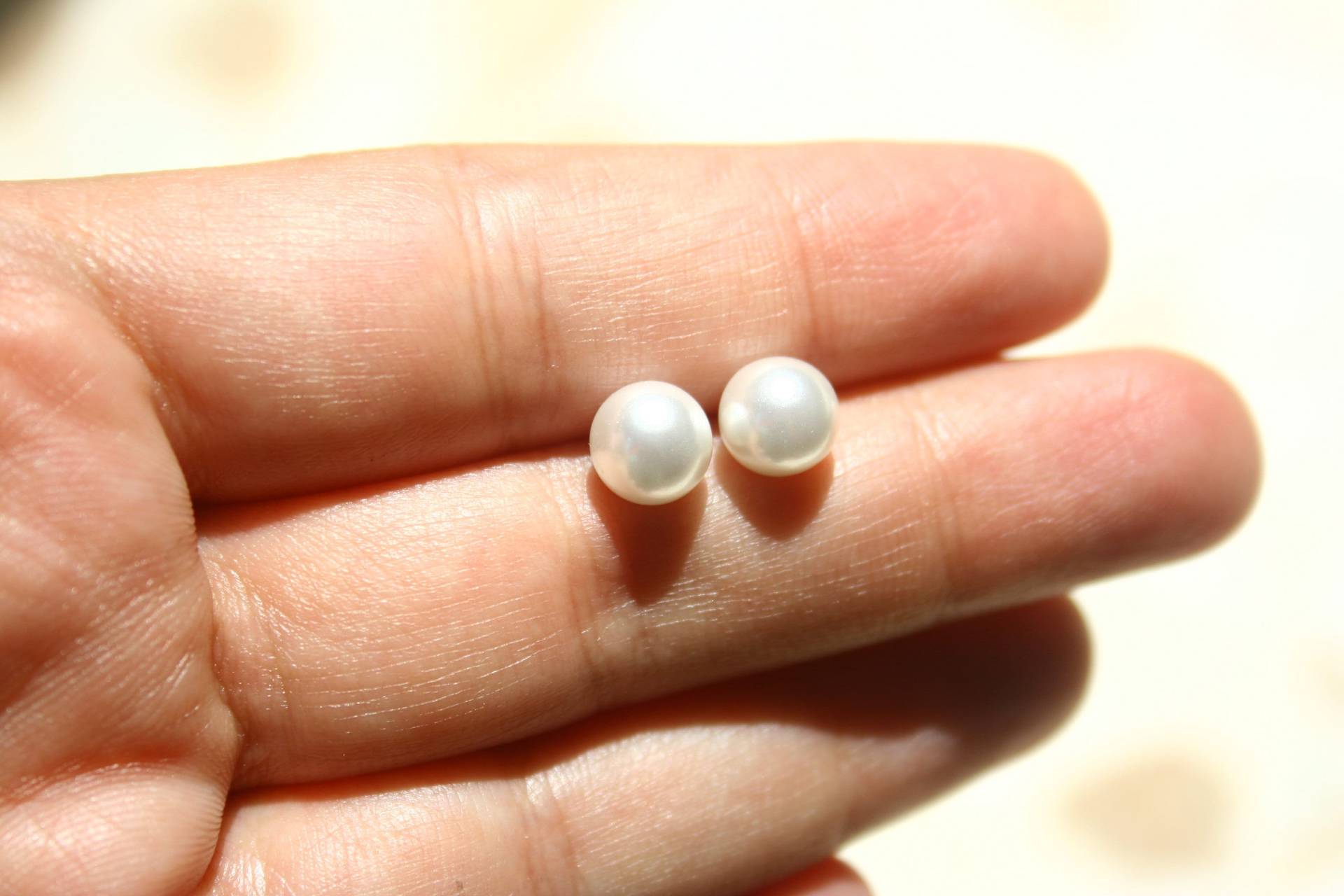 Perlenohrringe, Perlenohrstecker, Weiße Ohrringe, 925Er Silber Sterling Hochzeitsohrringe von TZCJewelry