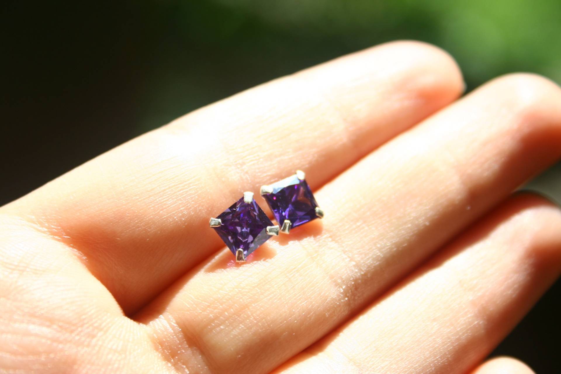 Solitär Ohrringe | 6 Mm Amethyst Silber von TZCJewelry