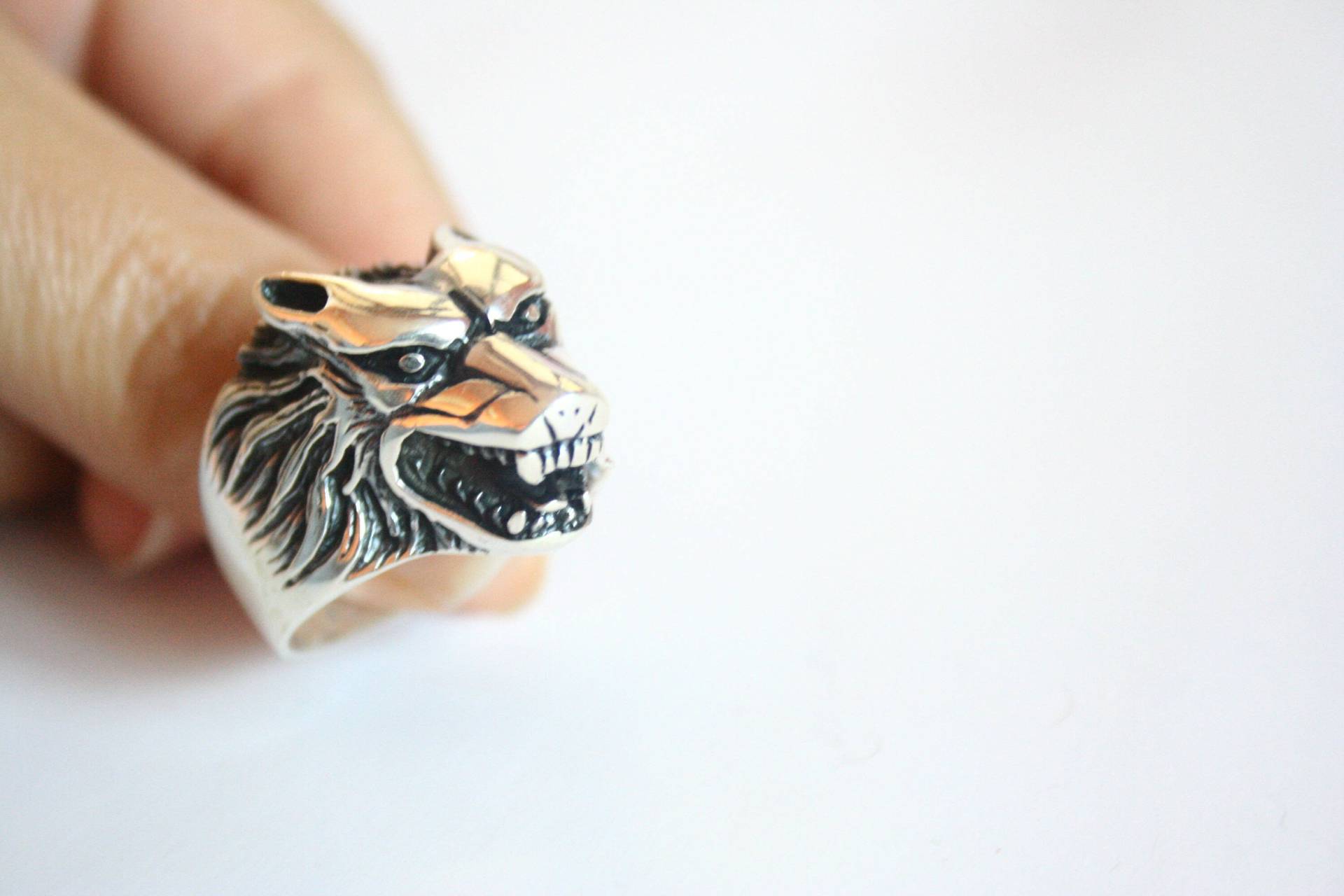 Wolf-Mann-Ring, Herrenringe, Handgemachter Herrenschmuck Ringe Für Herren-Ringe Männer Freund Geschenke Ring Mann, Wolf-Ring, Wolf von TZCJewelry