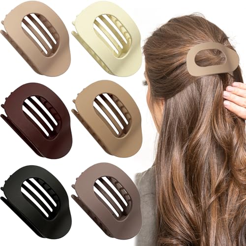 TZEKING 6 Stück Haarklammern für Damen,Haarspange Flach Damen,Flat Claw Clip,Haarspangen Damen Dünnes Haar,Rutschfeste Haarklammer,Starker Halt Seitliche Haarklammern für dickes und dünnes Haar TZEKING 6 Stück Haarklammern für Damen,Haarspange Flach Damen,Flat Claw Clip,Haarspangen Damen Dünnes Haar,Rutschfeste Haarklammer,Starker Halt Seitliche Haarklammern für dickes und dünnes Haar von TZEKING