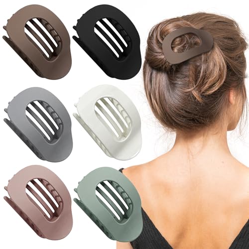 TZEKING 6 Stück Haarklammern für Damen,Haarspange Flach Damen,Flat Claw Clip,Haarspangen Dünnes Haar,Rutschfeste Haarklammer,Starker Halt Seitliche Haarklammern für dickes und dünnes Haar TZEKING 6 Stück Haarklammern für Damen,Haarspange Flach Damen,Flat Claw Clip,Haarspangen Dünnes Haar,Rutschfeste Haarklammer,Starker Halt Seitliche Haarklammern für dickes und dünnes Haar von TZEKING