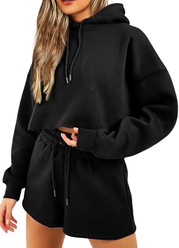 TZLDN Damen Y2k Zip Up Hoodie mit Reißverschluss Oversize Pullover Crop Sweatshirt ohne Kapuze Stehkragen Pulli Langarm Elegant Shirts #3 Schwarz S von TZLDN