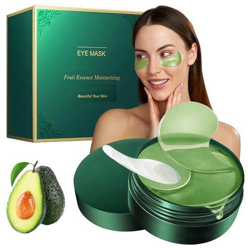 Augenpads 60 PCS Augenpads Gegen Augenringe Avocado Essenz Eye Patch Hydrogel Eye Pads Gegen Augenpads Wiederverwendbar Augenringe Entfernen Feuchtigkeit Spendende Augenmaske von TZQFROCE