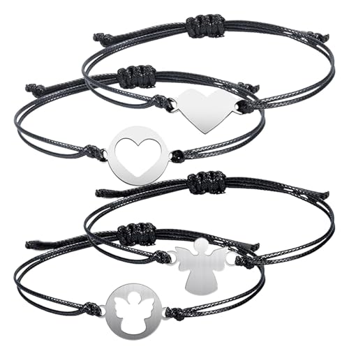 4 Stück Schulkind Armband Einstellbare Schulanfang Armband Mädchen Einschulung Geschenk Erster Schultag Geschenk für Teenager Erwachsene Mädchen Jungen von TZQFROCE