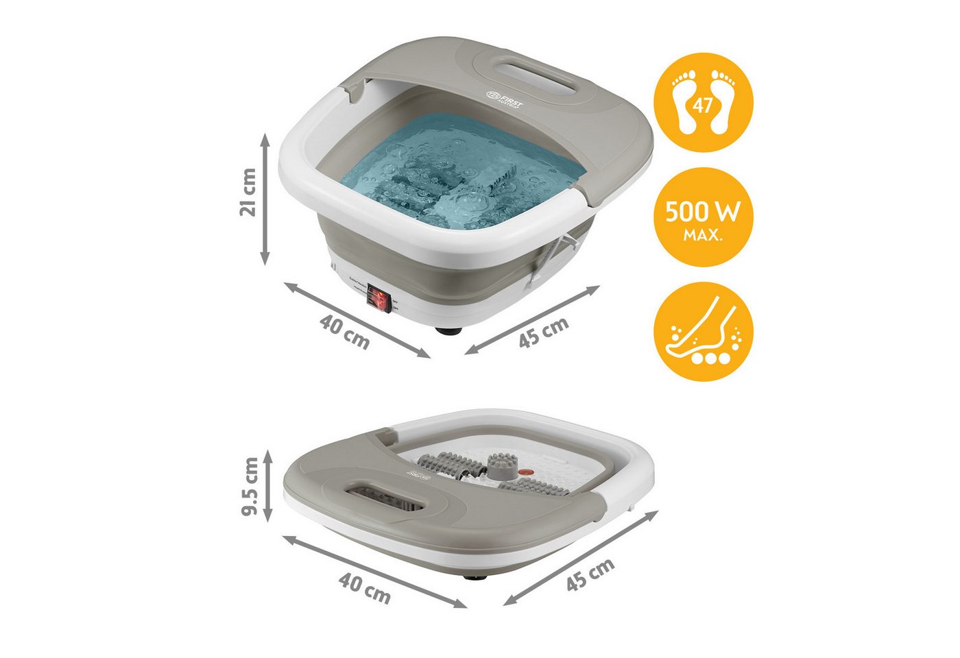 TZS FIRST AUSTRIA Fußmassagegerät Klappbares Fußsprudelbad, mit Heizung, Infrarotlicht, 450W, Zuschaltbare Wärme & LED-Rotlicht TZS FIRST AUSTRIA Fußmassagegerät Klappbares Fußsprudelbad, mit Heizung, Infrarotlicht, 450W, Zuschaltbare Wärme & LED-Rotlicht von TZS FIRST AUSTRIA