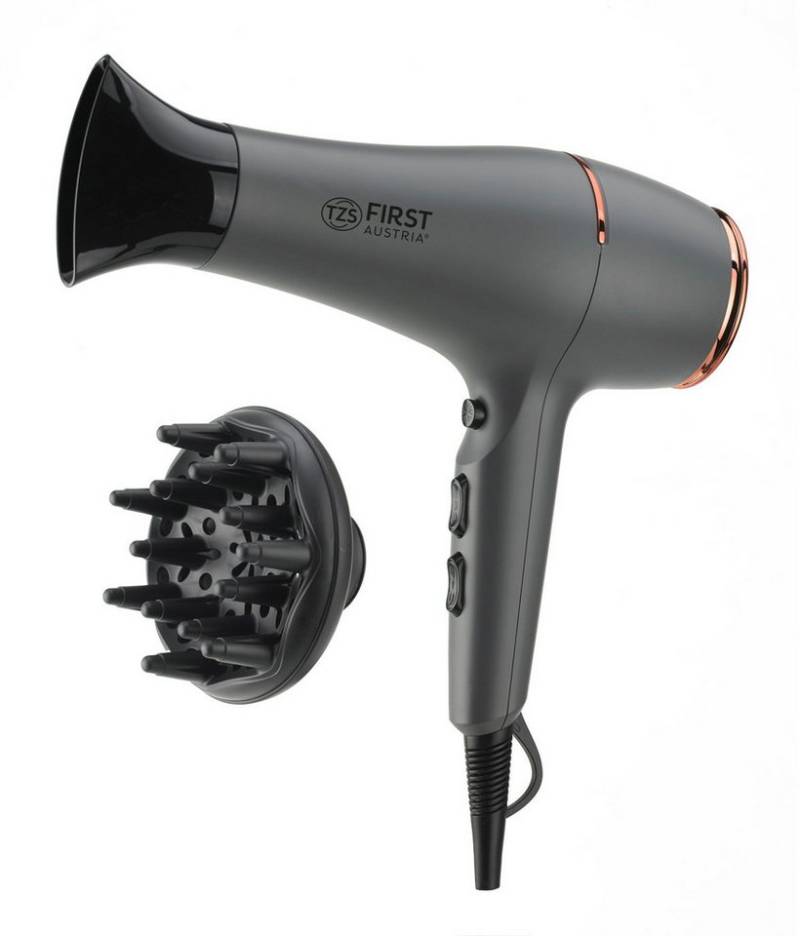 TZS FIRST AUSTRIA Haartrockner 2200 W, Ionen, schonendes Styling & gleichmäßige Wärmeverteilung, 3 Heiz und 2 Gebläsestufen, Cool-Shot-Funktion, inkl. Diffusor-Aufsatz TZS FIRST AUSTRIA Haartrockner 2200 W, Ionen, schonendes Styling & gleichmäßige Wärmeverteilung, 3 Heiz und 2 Gebläsestufen, Cool-Shot-Funktion, inkl. Diffusor-Aufsatz von TZS FIRST AUSTRIA