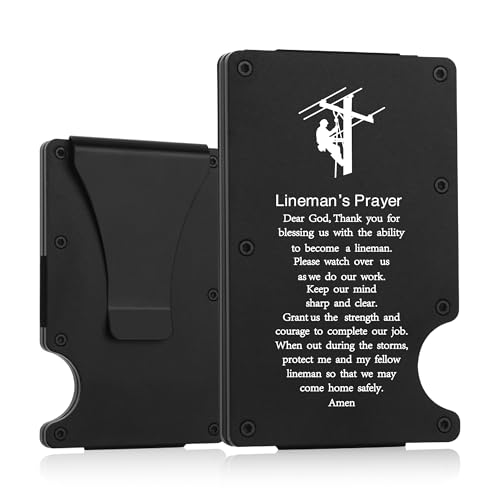 TZYTHT Lineman Gebetsgeschenke, minimalistische personalisierte Gravur, Metallgeldbörse, schlanke Brieftasche für Herren, Lineman, Geldbörse für Ihn, Ehemann, Freund, Vater, Onkel, elektrisches Kabel, TZYTHT Lineman Gebetsgeschenke, minimalistische personalisierte Gravur, Metallgeldbörse, schlanke Brieftasche für Herren, Lineman, Geldbörse für Ihn, Ehemann, Freund, Vater, Onkel, elektrisches Kabel, von TZYTHT