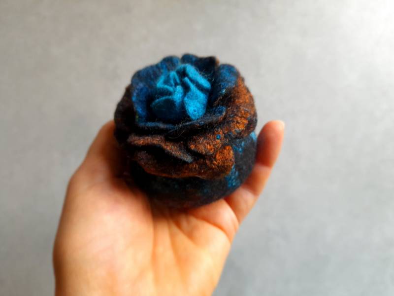 Kleine Schmuckbox Gefilzt, Verlobung Ring Box Mit Blume von TaFiOLand