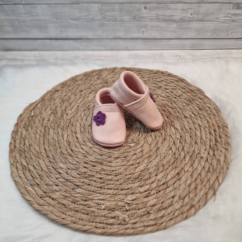 Lederpuschen Blume Ecopell Krabbelschuhe Sofort Versand 17-21 Aktion von TaLasTraumland