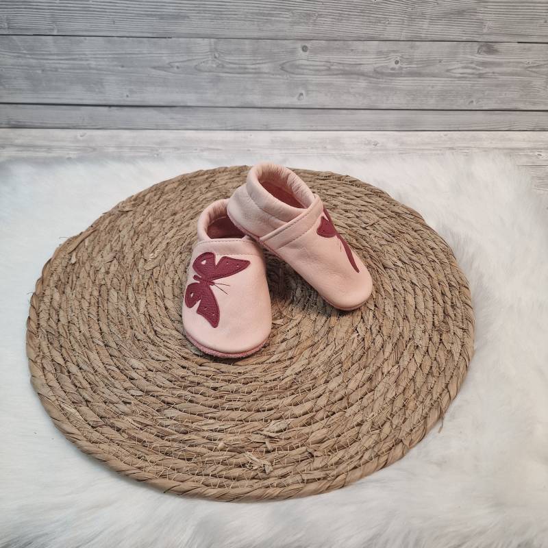 Lederpuschen Schmetterling Ecopell Krabbelschuhe Sofort Versand 19-23 Aktion von TaLasTraumland