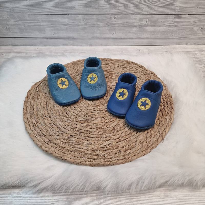 Lederpuschen Stern Krabbelschuhe Sofort Versand 18-23 Lederpuschen Stern Krabbelschuhe Sofort Versand 18-23 von TaLasTraumland