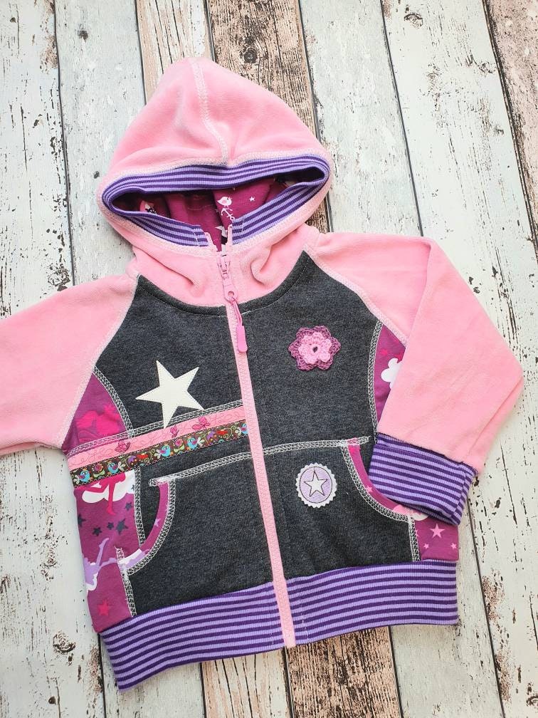 Sweatjacke Kapuzenjacke Fee Fairy Gr. 86/92 Einzelstück von TaLasTraumland