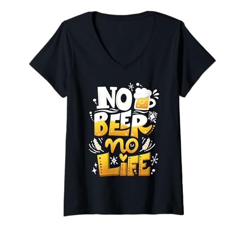 Damen BIERLIEBER! Ich Liebe Bier zu sehr! T-Shirt mit V-Ausschnitt Damen BIERLIEBER! Ich Liebe Bier zu sehr! T-Shirt mit V-Ausschnitt von Tabata Art Studio