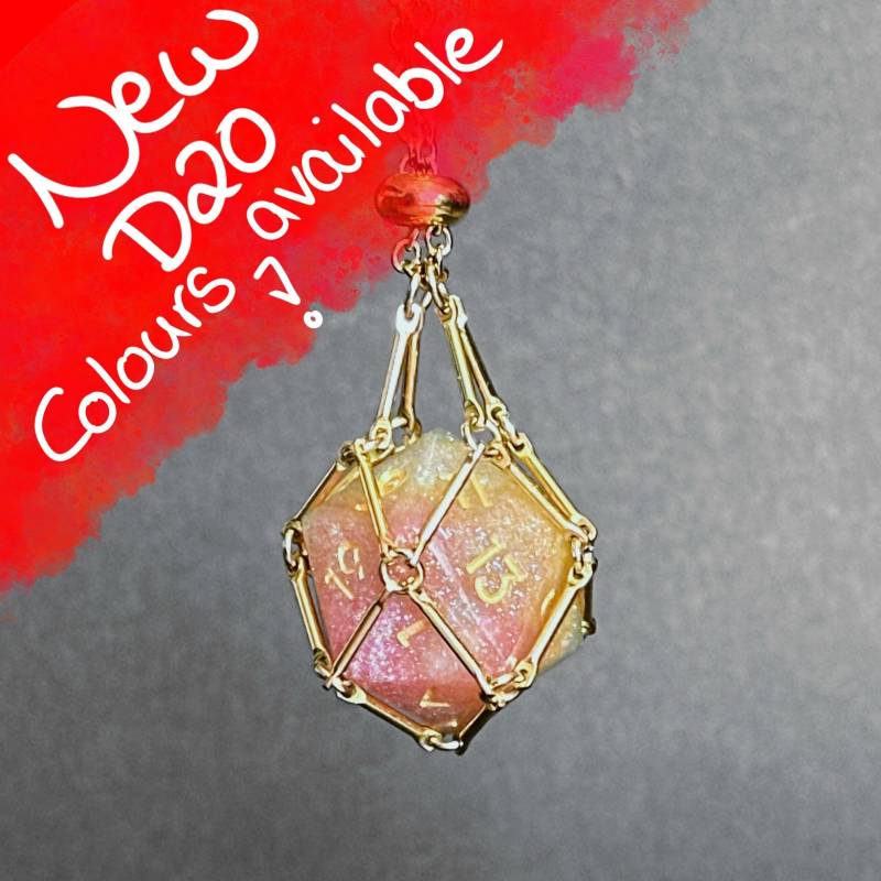 Würfelkäfig Halskette, Abnehmbar D20, Dnd, Gems, Verstellbar von TabaxiCrafts