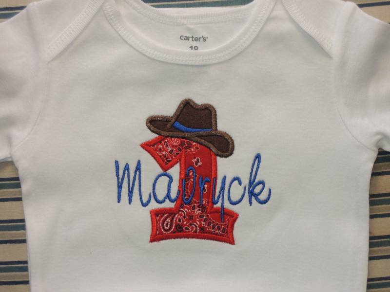 Cowgirl Oder Cowboy Rodeo Thema Erster Geburtstag Personalisierte Bodysuit 1. | 2. Auch Verfügbar von Tabitha942