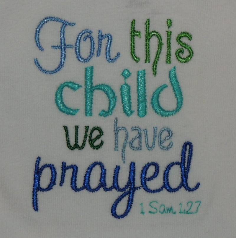 Für Dieses Kind Haben Wir Gebetet I Sam 127 Onesie | Personalisierung Verfügbar von Tabitha942