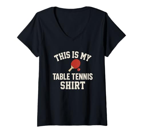 Damen Tischtennis This is My Funny Ping Pong Shirt Retro T-Shirt mit V-Ausschnitt Damen Tischtennis This is My Funny Ping Pong Shirt Retro T-Shirt mit V-Ausschnitt von Table Tennis Funny Ping Pong Player Retro Apparel