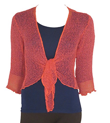 Bolero-Jacke, Strickware, schlicht, kurz, zum Schnüren, Rot One size von Taboo fashion clothing