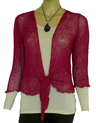 Bolero-Jacke, Strickware, schlicht, kurz, zum Schnüren, Violett One size von Taboo fashion clothing
