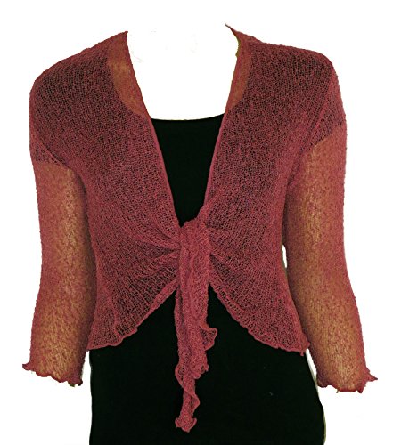 Bolero-Jacke, Strickware, schlicht, kurz, zum Schnüren, Rot One size von Taboo fashion clothing