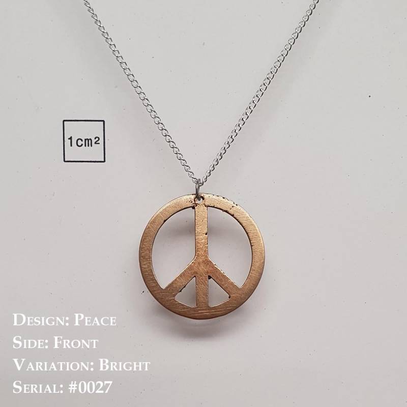 Halskette Mit Anhänger "Peace" Aus Gegossener Bronze. Prototypen Als Einzelstück von TabotoStudio