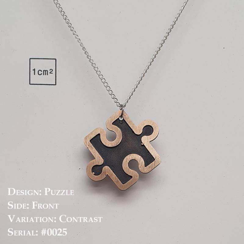Halskette Mit Anhänger "Puzzle" Aus Gegossener Bronze. Prototypen Als Einzelstück von TabotoStudio