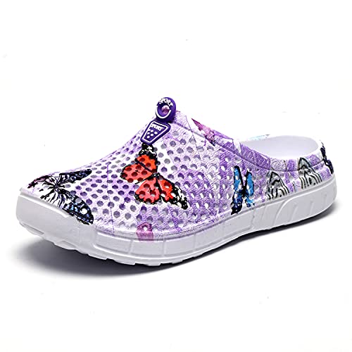 Damen Garten Clogs Frauen Atmungsaktive Schuhe Badeschuhe Strandschuhe Wasserschuhe Schuhe Hausschuhe Wanderschuhe Purple 40 von Tabrebull