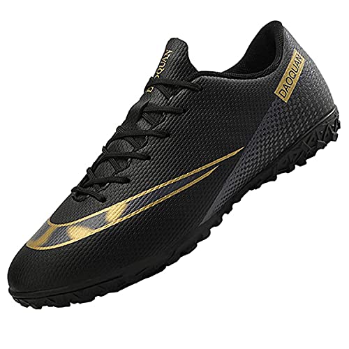 Tabrebull Herren Damen Fußballschuhe Kinder Jungen Mädchen Fußballschuhe Indoor Outdoor Athletic Turf Team Cleat Laufsport Anti-Rutsch-Dämpfungsschuhe Black 33 von Tabrebull