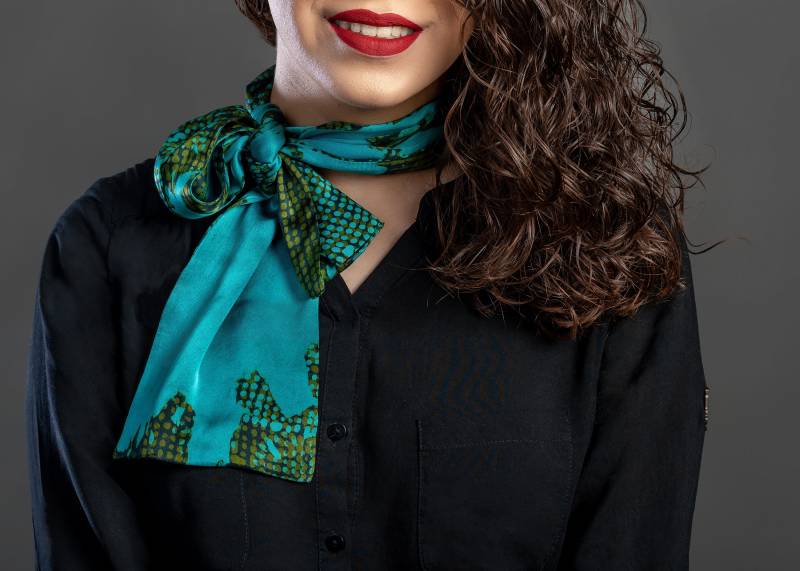 Handbedrucktes Haarband Aus Seide, Stirnband, Bandana, Batik Print von TabrizBazar