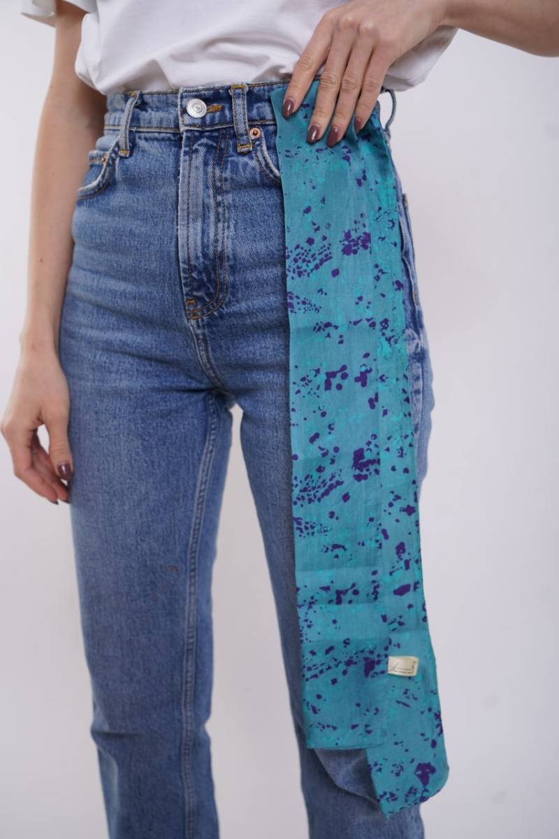 Handbedrucktes Haarband Aus Seide, Stirnband, Bandana, Batik Print von TabrizBazar