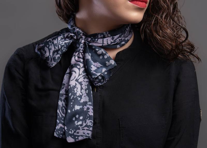 Handbedrucktes Haarband Aus Seide, Stirnband, Bandana, Batik Print von TabrizBazar