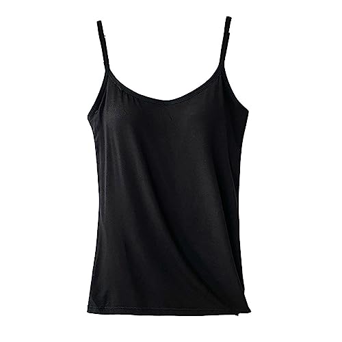 Tacery Workout-Tanktop mit integriertem BH | Yoga-Unterhemd für Mädchen | Yoga-Shirt, Camisole mit verstellbaren Trägern, Cami-Tanktop, Lauf-Tanktops, Trainings-Top von Tacery