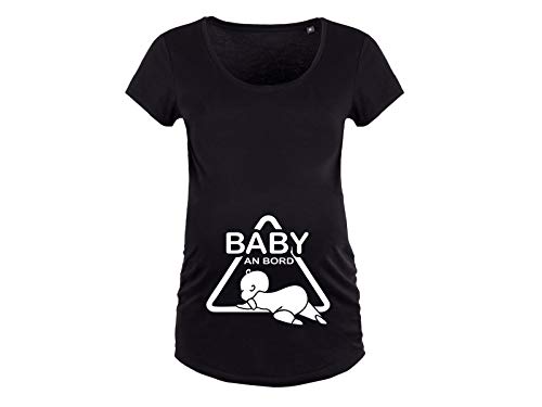 Damen Schwangerschafts T-Shirt mit Spruch Baby an Bord (S) von Tachinedas Kreativshop
