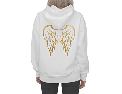 Tachinedas Kreativshop Damen Hoodie mit Flügeln und Spruch Angel Inside (schwarz, L) von Tachinedas Kreativshop