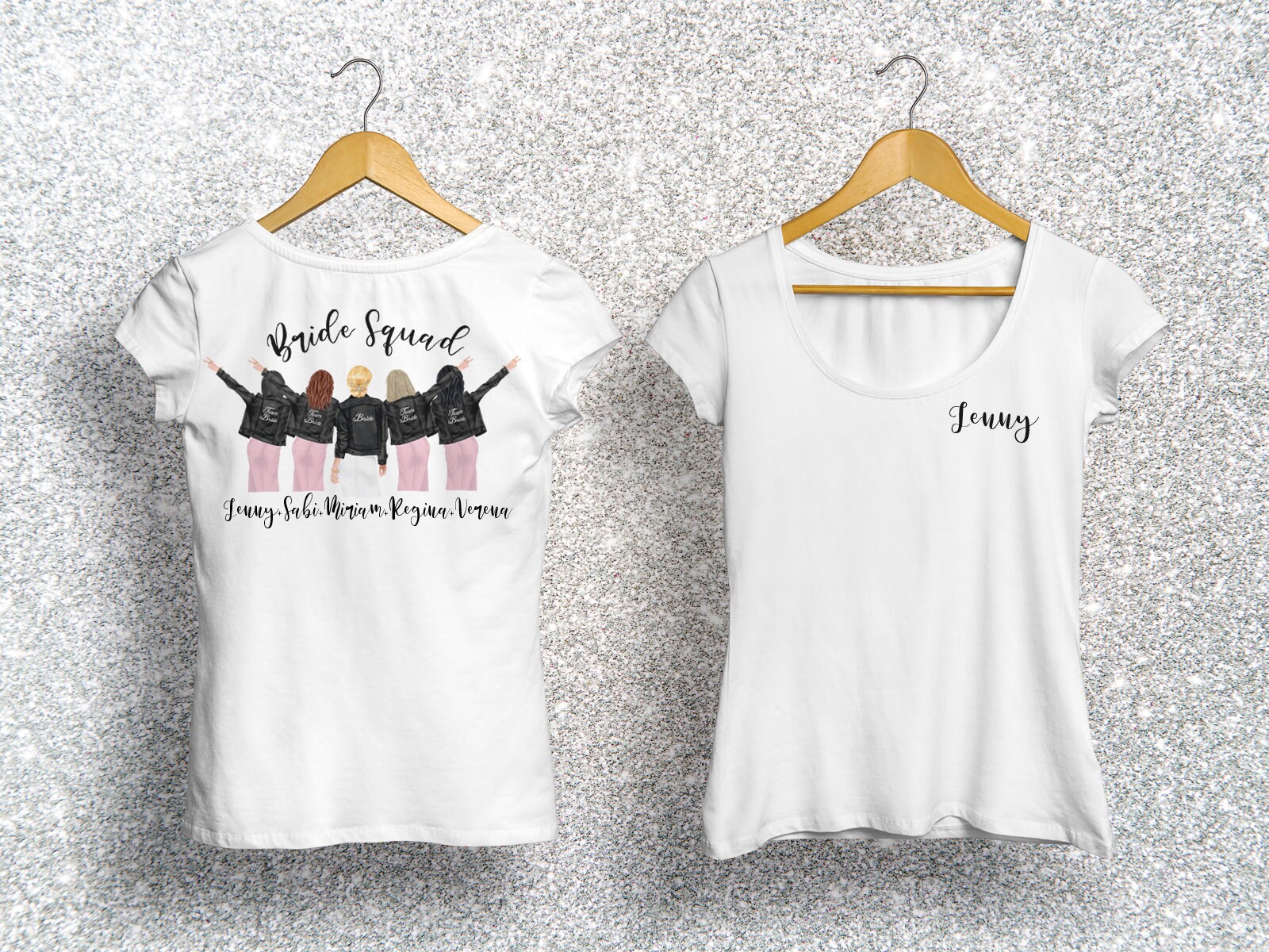 Personalisiertes Jga T-Shirt Junggesellinnenabschied Mit Personalisierbarem Motiv Und Text von TachinedasCreative