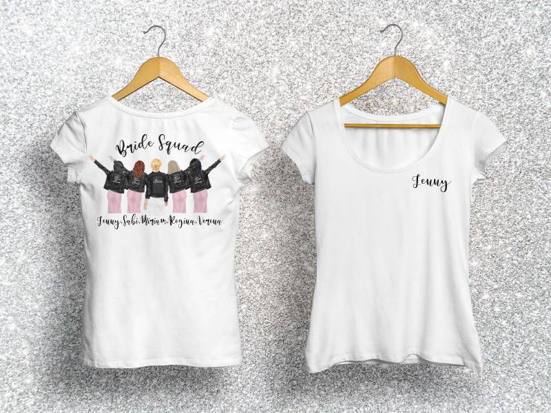 Personalisiertes Jga T-Shirt Junggesellinnenabschied Mit Personalisierbarem Motiv Und Text von TachinedasCreative