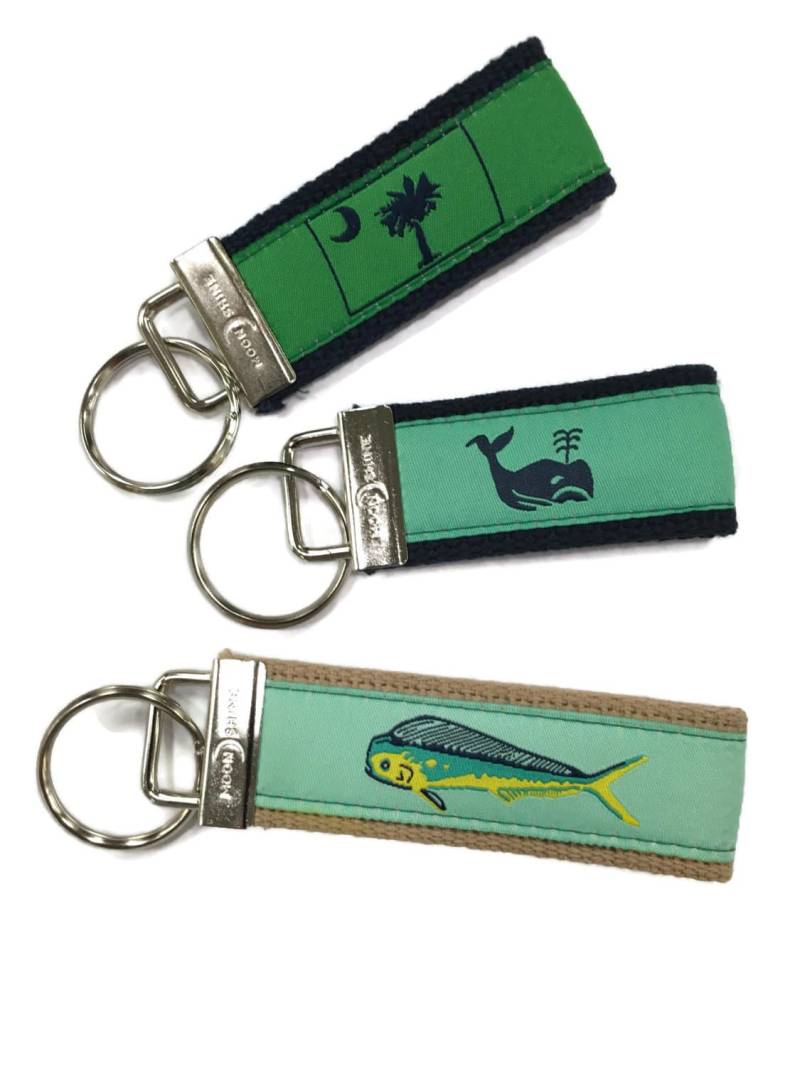 Webband Schlüsselanhänger Wal, Palme, Fisch von TackleandHollar