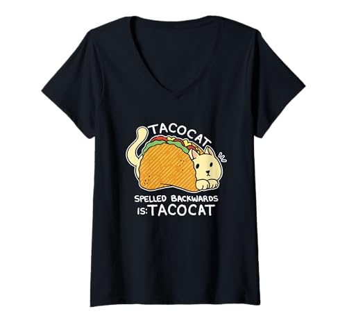 Damen Lustige TacoCat für Kinder Taco Katze Cinco de Mayo Katze T-Shirt mit V-Ausschnitt Damen Lustige TacoCat für Kinder Taco Katze Cinco de Mayo Katze T-Shirt mit V-Ausschnitt von Taco Cat Cinco de Mayo Cat