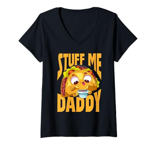Damen Niedliches Taco-Humor-Design T-Shirt mit V-Ausschnitt Damen Niedliches Taco-Humor-Design T-Shirt mit V-Ausschnitt von Taco Fun Designs