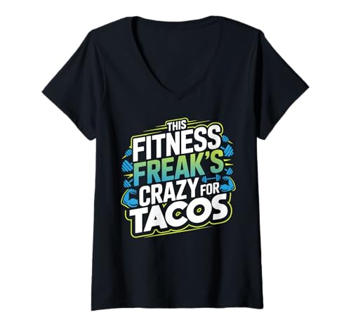 Damen Lustiges Fitness- und Taco-Liebhaber-Zitat für Workout-Junkies T-Shirt mit V-Ausschnitt Damen Lustiges Fitness- und Taco-Liebhaber-Zitat für Workout-Junkies T-Shirt mit V-Ausschnitt von Taco Gains Apparel for Gym Rats & Foodies
