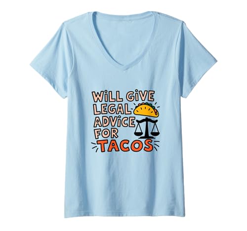 Damen Lustiges Anwalt Taco Meme Design Humor T-Shirt mit V-Ausschnitt Damen Lustiges Anwalt Taco Meme Design Humor T-Shirt mit V-Ausschnitt von Taco Meme Anwalt Humor Virales Zitat