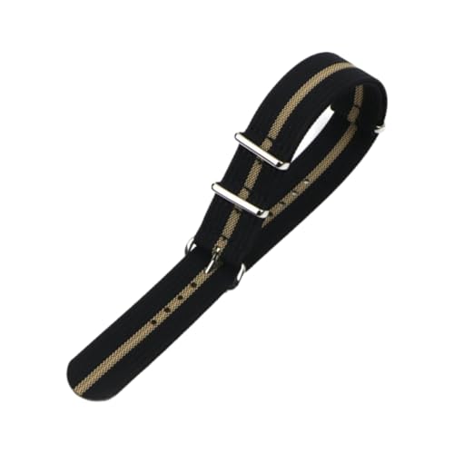 18-24 mm geripptes Armband, stabiles Nylon-Ersatzband, Schnellverschluss, verstellbar, Outdoor-Sport und Freizeit,SCHWARZ-KHAKI,22 mm von Taconey