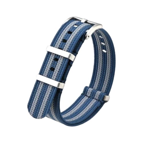 Taconey 18/20/22/24 mm Nylon-Ersatzarmband, wasserdichtes Armband für Outdoor-Sportarten, langlebig und verstellbar,Blaugrau,20 mm von Taconey