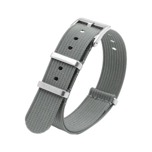 Taconey 18/20/22/24 mm Nylon-Ersatzarmband, wasserdichtes Armband für Outdoor-Sportarten, langlebig und verstellbar,Grau,18 mm von Taconey