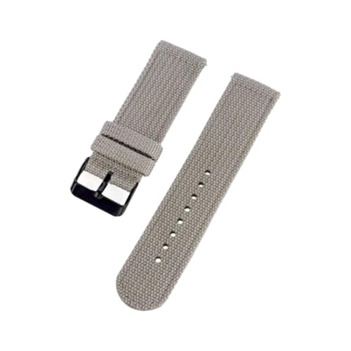 Taconey 18–22 mm Nylon-Uhrenarmband, Edelstahlschnalle, Mehrzweck-Ersatzarmband, Schnellverschluss, verstellbar, für Outdoor-Sport,grau-schwarz dünn,20 mm von Taconey