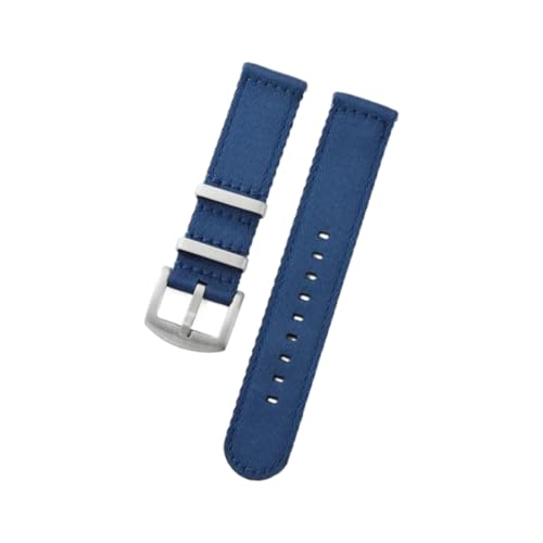 Taconey 20/22 mm glattes Nylon-Ersatzarmband, universell verstellbares Armband, Sport und Freizeit,Blau,20 mm von Taconey