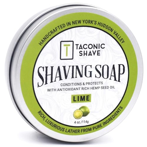 Taconic Shave Barbershop Quality Shaving Soap for Men & Women with Anti-Oxidant Rich Seed Oils – Moisturizing Shaving Soap for All Skin Types (Lime) von Taconic Shave