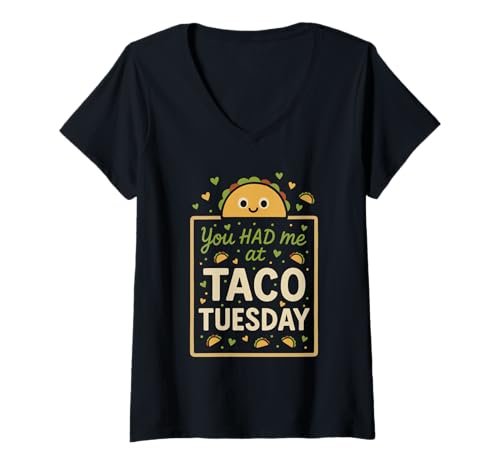 Damen Lustiger Lehrer Taco Tuesday Foodie Klassenzimmer Humor T-Shirt mit V-Ausschnitt Damen Lustiger Lehrer Taco Tuesday Foodie Klassenzimmer Humor T-Shirt mit V-Ausschnitt von Tacos And Teaching Cute Teacher Lunch Break Food